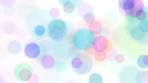 Seamless looping colourful blurred bokeh circles on white back Stock Footage 337191074