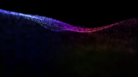 Seamless looping colourful particles waves animation Stock Footage 324218470