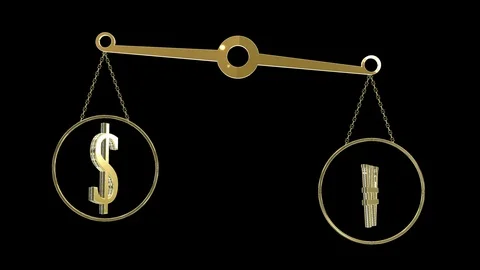 Seamless looping concept of exchange rate mechanism between two currencies Video stock 106237122