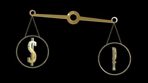 Seamless looping concept of exchange rate mechanism between two currencies Stock Footage 106237261