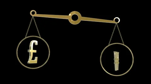 Seamless looping concept of exchange rate mechanism between two currencies Stock Footage 106237579