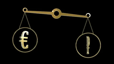 Seamless looping concept of exchange rate mechanism between two currencies Stock Footage 106237663