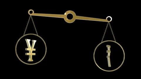 Seamless looping concept of exchange rate mechanism between two currencies Stock Footage 106237935