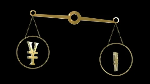 Seamless looping concept of exchange rate mechanism between two currencies Video stock 106237983