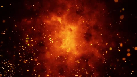 Seamless looping dark red fire flames with sparks animation background Stock Footage 337572476
