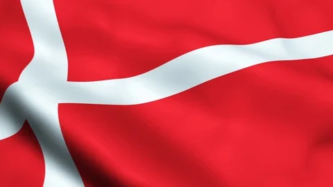 Seamless looping Denmark flag waving motion Video stock 107462722