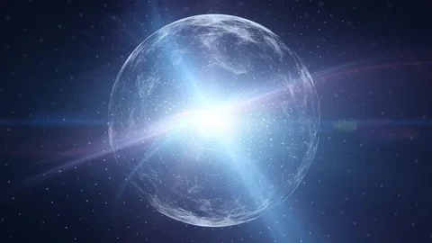 Seamless looping digital 3d sphere light animation Stock Footage 337190948