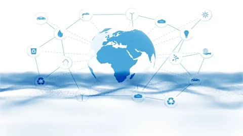 Seamless looping earth environment icon symbols animation Stock Footage 337231664