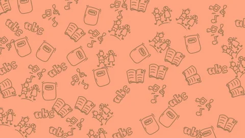 Seamless Looping Education Background with Hand-Drawn Elements and Children.. Stock Footage 328575668