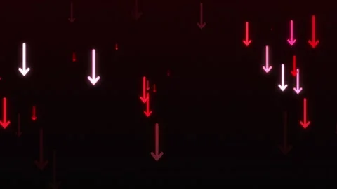 Seamless Looping Falling Red Arrow Background Stock Footage 345120540