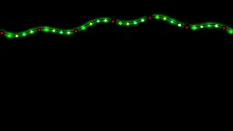 Seamless Looping Festive String Lights and Fairy Lights Hanging on Dark Vid.. 스톡 동영상 344710161