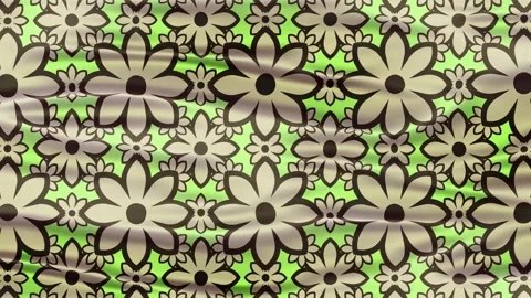 Seamless looping flower pattern animation in light brown and green with a r.. Stock Footage 340538392