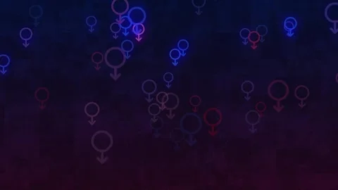 Seamless Looping Gender Symbols Falling Background Stock Footage 345121027