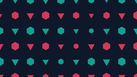 Seamless Looping Geometric Pattern of Rotating Triangles and Hexagons for Vidéo 345426729