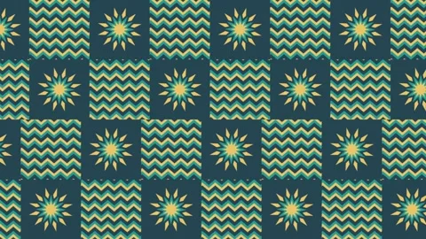 Seamless Looping Geometric Pattern with Stars and Chevrons Vidéo 335624149
