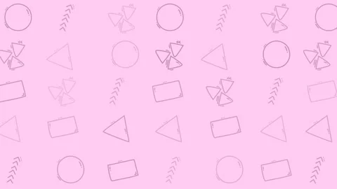 Seamless Looping Geometric Shapes Animation on Pink Background Stock Footage 328579449
