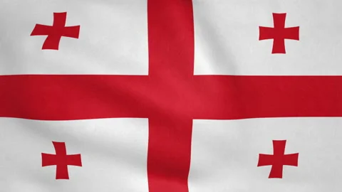 Seamless looping Georgia flag, 50fps Stock Footage 205089504