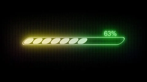 Seamless Looping Glowing Loading Bar for User Interface and HUD Elements Stock Footage 310638680