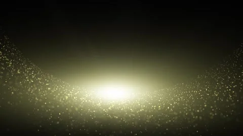 Seamless looping gold shiny dot particles with flickering light on dark back Stock Footage 341153139