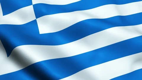Seamless looping Greece flag waving motion Video stock 107463143