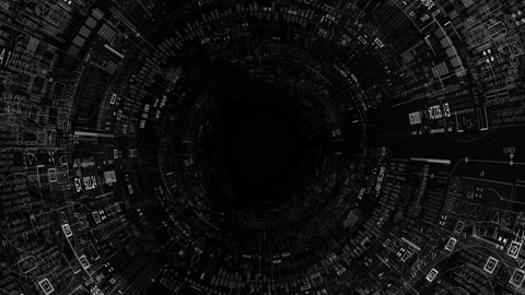 Seamless looping HUD tech tunnel. Video stock 125257742