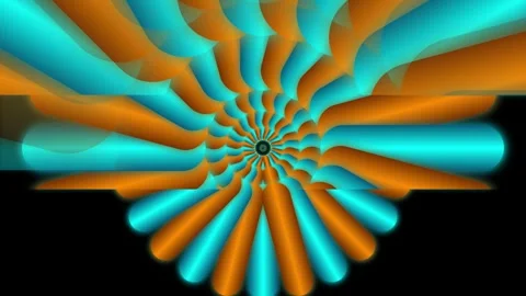 Seamless looping hypnotic blue and orange tunnel animation Video stock 345730206