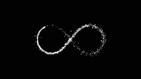 Seamless looping infinity symbol with silver particles. Stock Footage 130461539