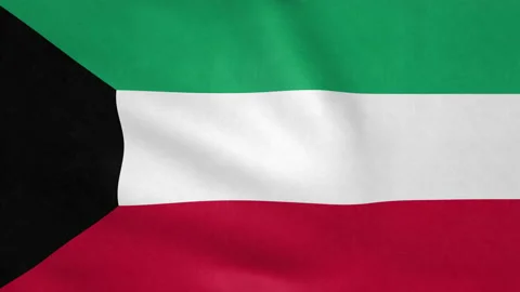 Seamless looping Kuwait flag, 50fps Stock Footage 205095537