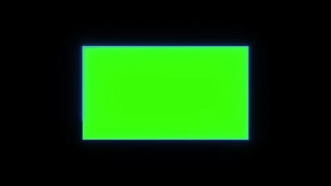 Seamless Looping Lightning Neon Energy Frame Background or Border on Green .. Stock Footage 305166341