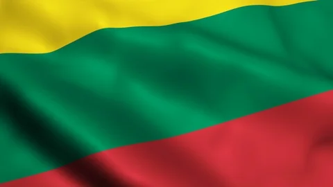 Seamless looping Lithuania flag waving motion Video stock 107463196