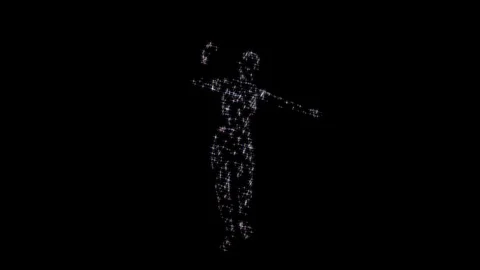 Seamless looping (loop) abstract man of star dancing 59.94 fps Video stock 109058527