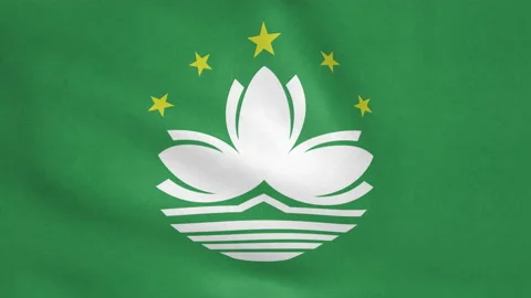 Seamless looping Macau flag, 50fps Stock Footage 205096246
