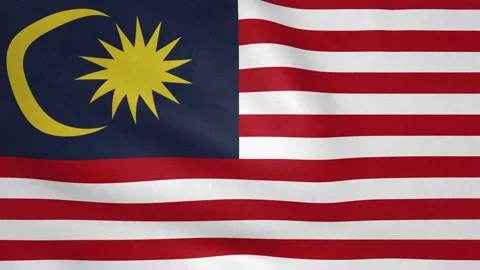 Seamless looping Malaysia flag, 50fps Stock Footage 205096258