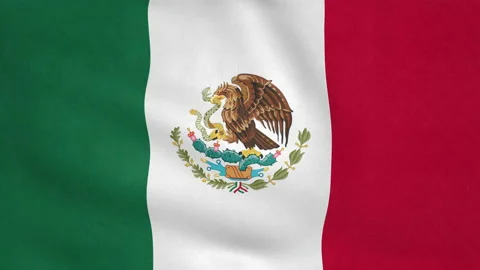 Seamless looping Mexico flag, 50fps Stock Footage 205097123
