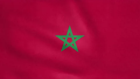 Seamless looping Morocco flag, 50fps Stock Footage 205098167