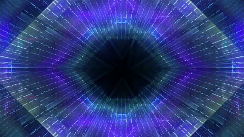 Seamless looping motion background features a colorful glowing science fiction Stock Footage 160605669