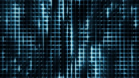Seamless looping motion background features glowing grid structures Stock Footage 160606170