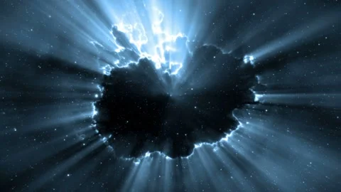 Seamless looping motion background features a source of abstract light and Stock Footage 160610474