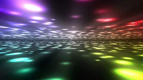 Seamless looping motion background features glowing colorful lights moving Stock Footage 160660797