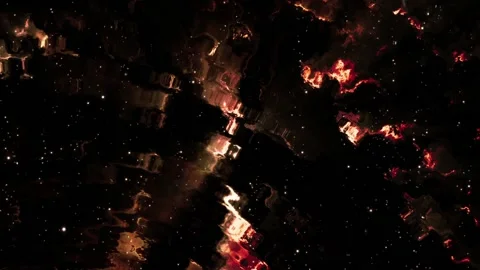 Seamless looping motion background features a golden glowing pattern and small Stock Footage 160670650