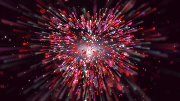 Seamless looping, Motion background, Red pink green heart shape particle. Stock Footage 85635030