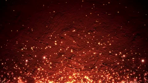 Seamless looping motion background shows a cement wall with rising glowing Stock Footage 160599225