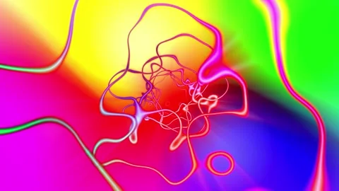 Seamless looping motion background shows a colorful abstract design Stock Footage 160599400