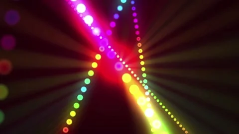 Seamless looping motion background shows glowing and colorful neon lights Stock Footage 160600333