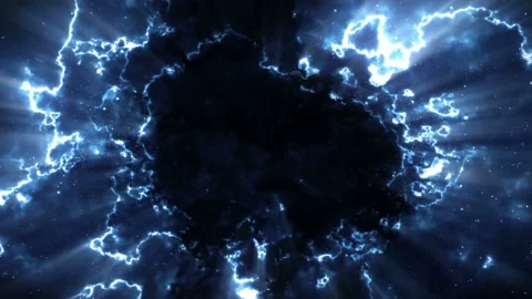 Seamless looping motion background shows glowing blue energy elements Stock Footage 160600475