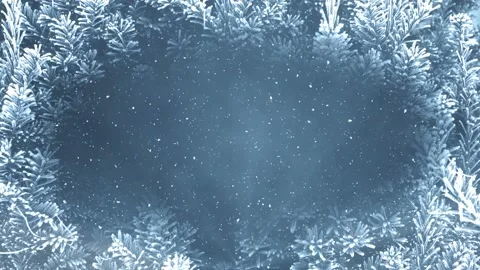 Seamless looping motion background shows frozen fir tree branches creating a Stock Footage 160600503