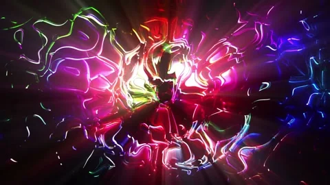 Seamless looping motion background shows a abstract design with vibrant glowing Stock Footage 160607609