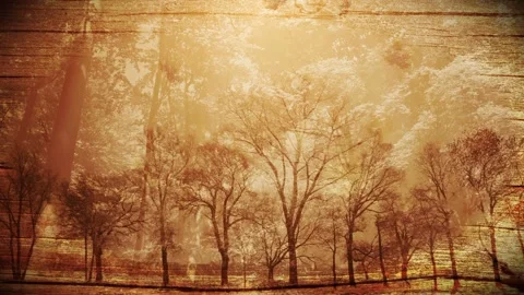 Seamless looping motion background shows a fantasy autumn scenery and falling Stock Footage 160609903