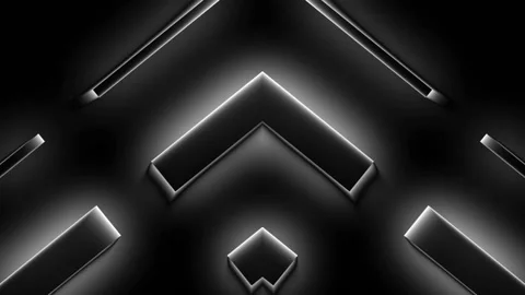 Seamless looping motion background shows a dark black and white futuristic Stock Footage 160656817