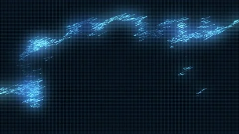 Seamless looping motion background shows a digital abstract design with glowing Stock Footage 160656847